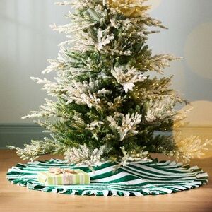 Anthropologie Ruffled Striped Tree Skirt